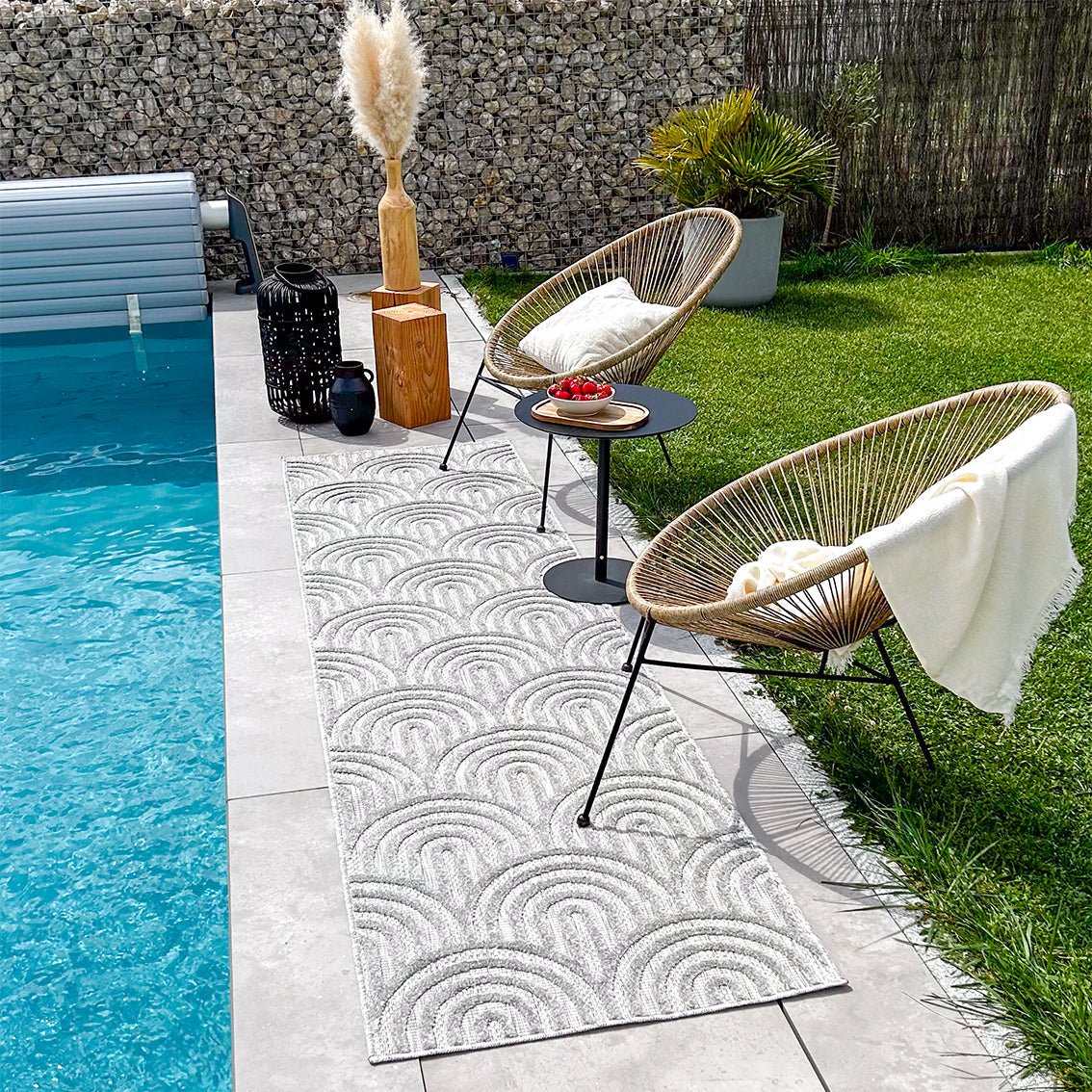 Indoor and outdoor rug SANTORINI 985 GRAY: SAN985GRI Nazar rugs