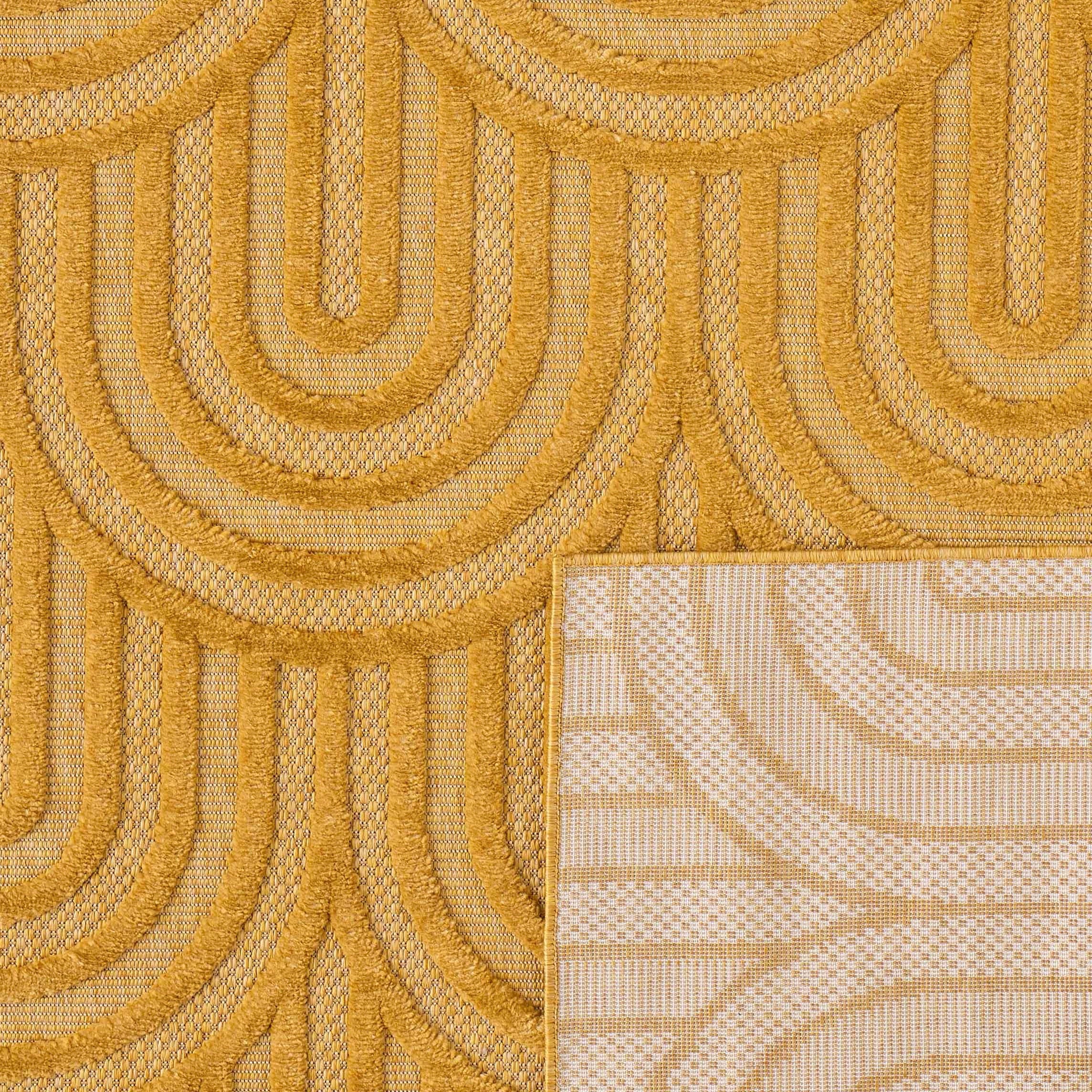 Santorini - Alfombra Interior/Exterior - Polipropileno - Amarillo