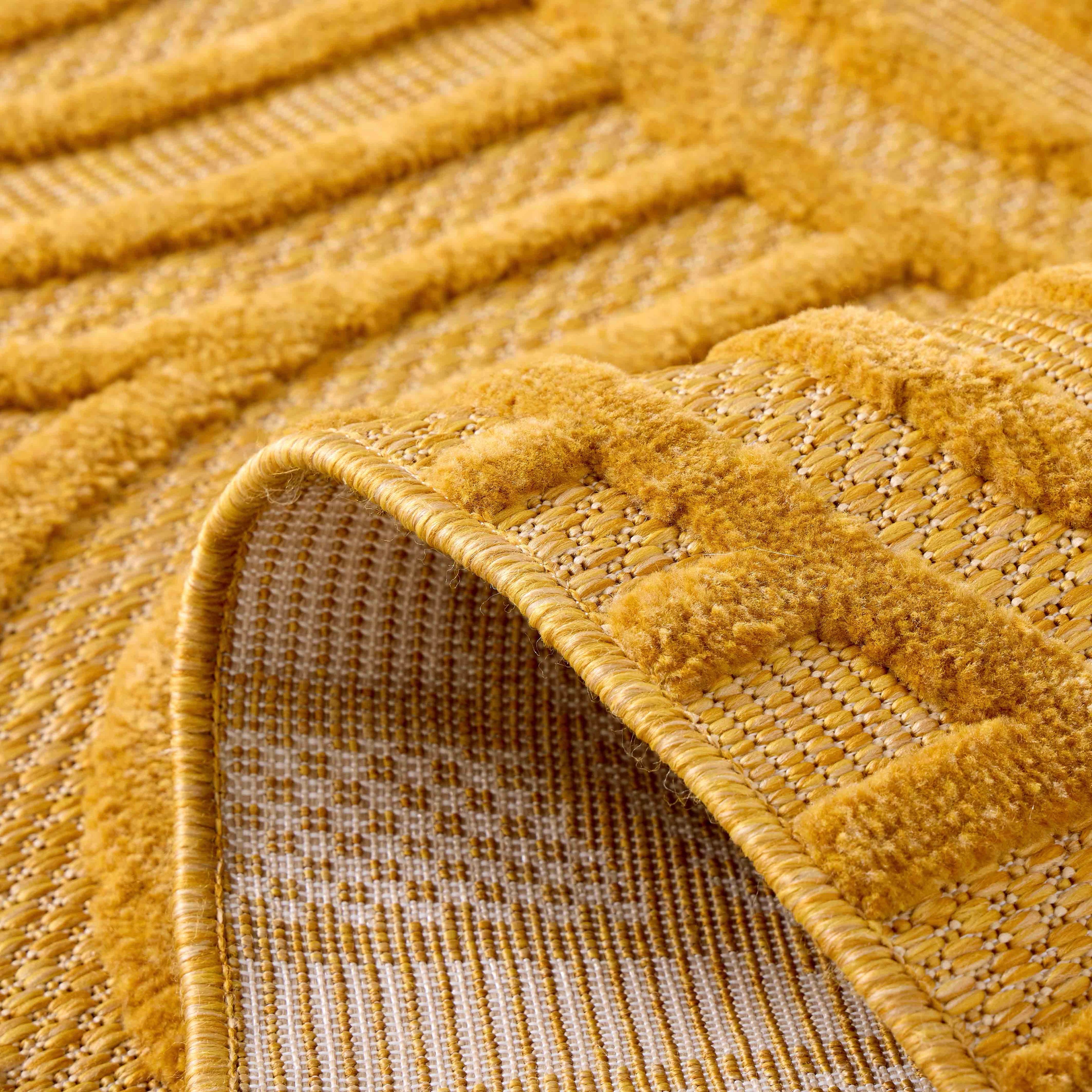 Santorini - Alfombra Interior/Exterior - Polipropileno - Amarillo