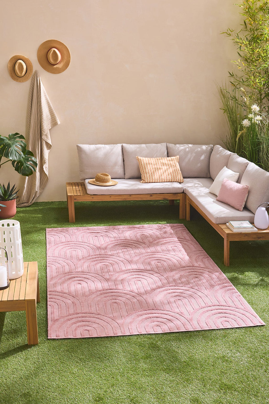 Indoor and outdoor rug SANTORINI 985 PINK: SAN985ROS Nazar rugs