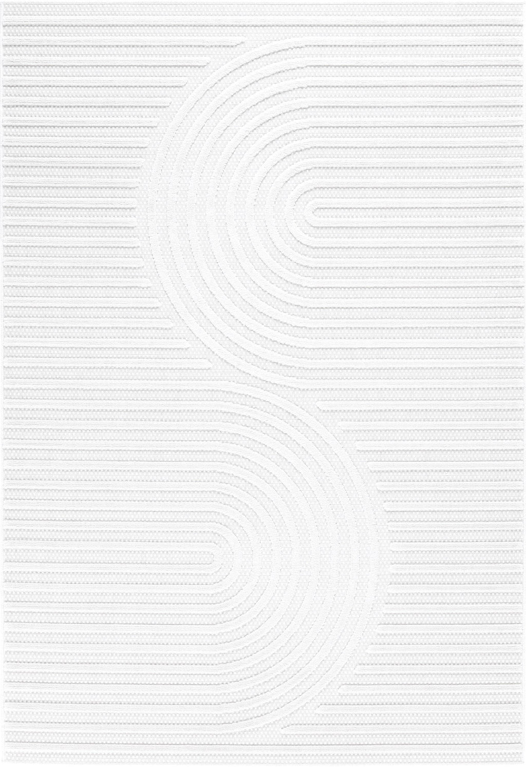 Indoor and outdoor rugs with symmetrical arc patterns White: SAN986BLA Nazar rugs