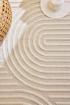 Indoor and outdoor rugs with symmetrical arc patterns White: SAN986BLA Nazar rugs
