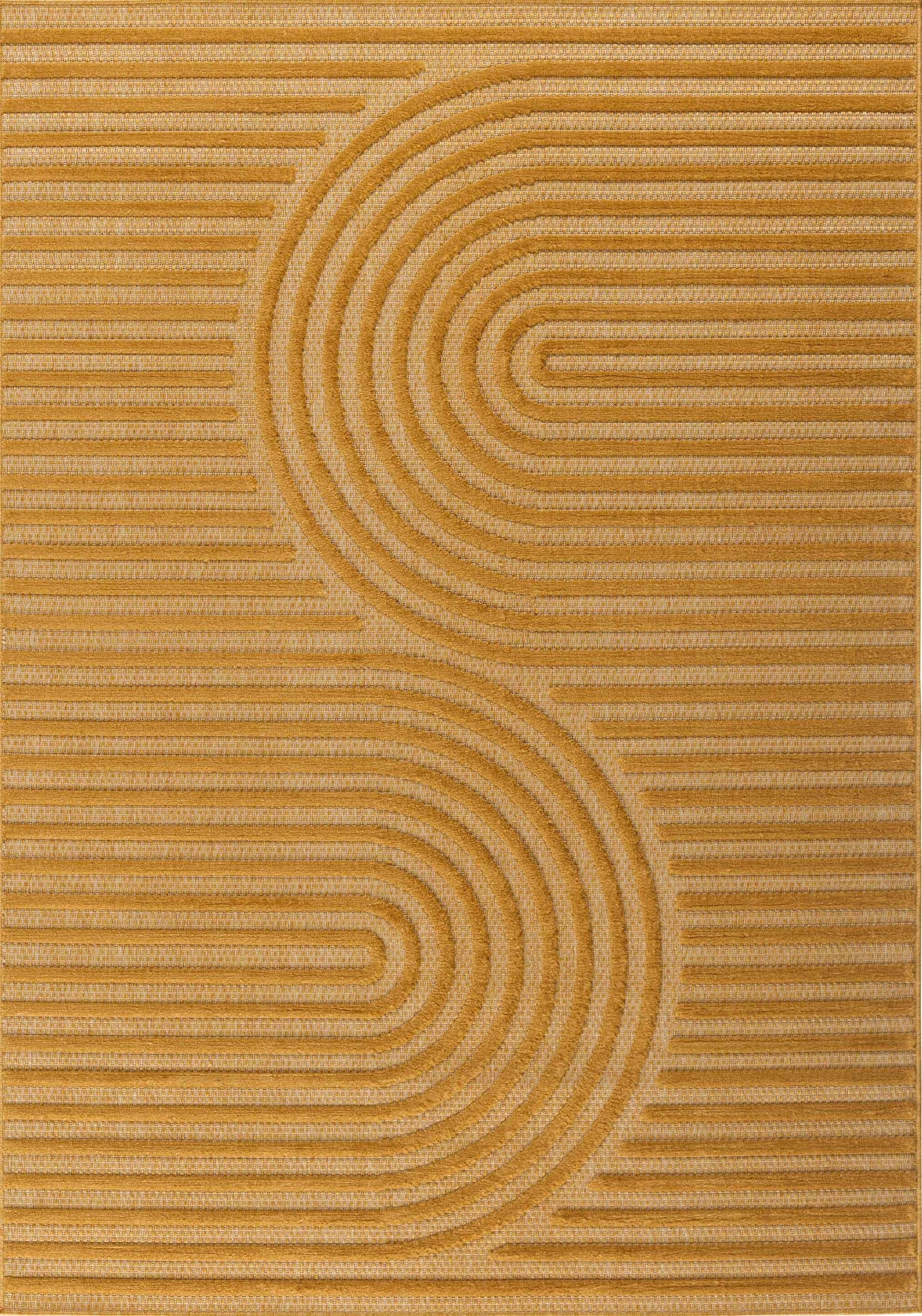 Santorini - Alfombra Interior/Exterior - Polipropileno - Amarillo