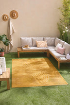 Santorini - Alfombra Interior/Exterior - Polipropileno - Amarillo