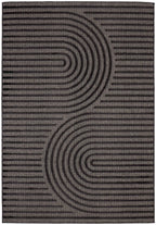 Santorini - Alfombra Interior/Exterior - Polipropileno - Negro