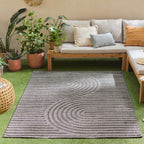 Santorini - Alfombra Interior/Exterior - Polipropileno - Negro