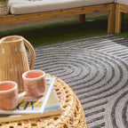 Santorini - Alfombra Interior/Exterior - Polipropileno - Negro