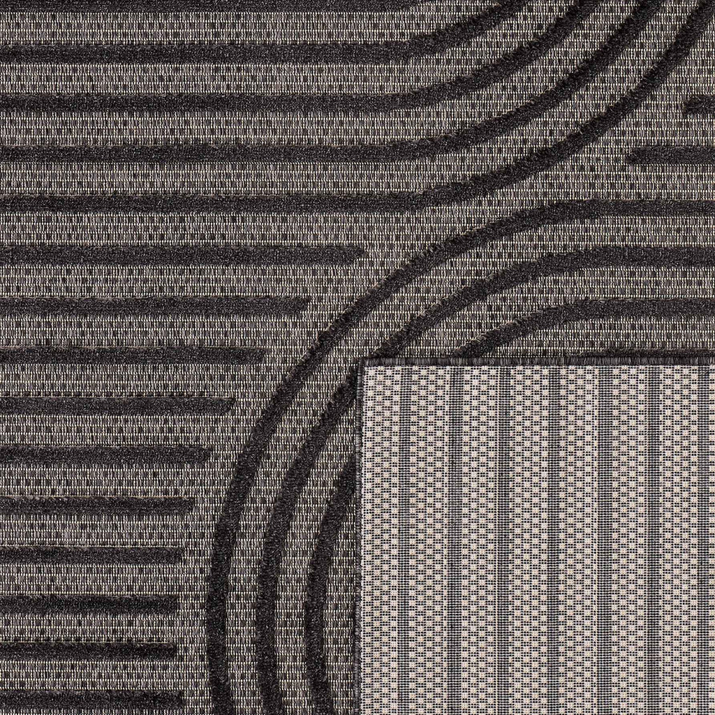 Santorini - Alfombra Interior/Exterior - Polipropileno - Negro