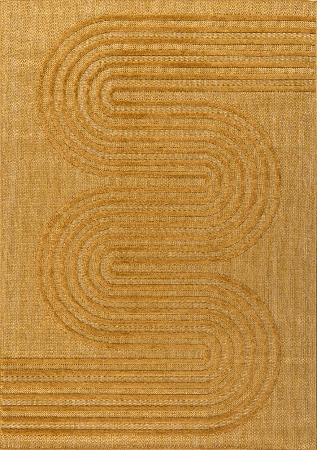 Santorini - Alfombra Interior/Exterior - Polipropileno - Amarillo