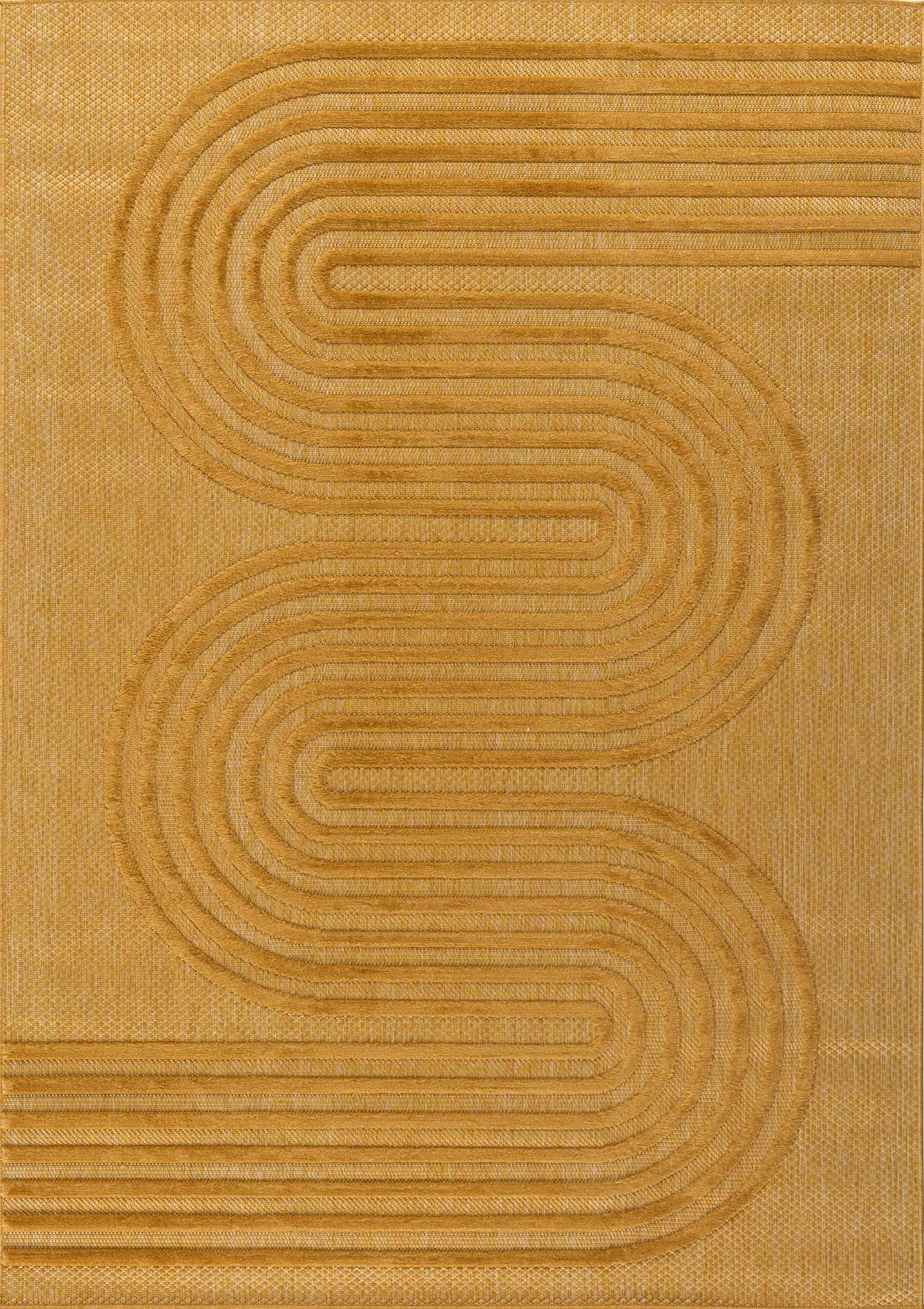 Santorini - Alfombra Interior/Exterior - Polipropileno - Amarillo