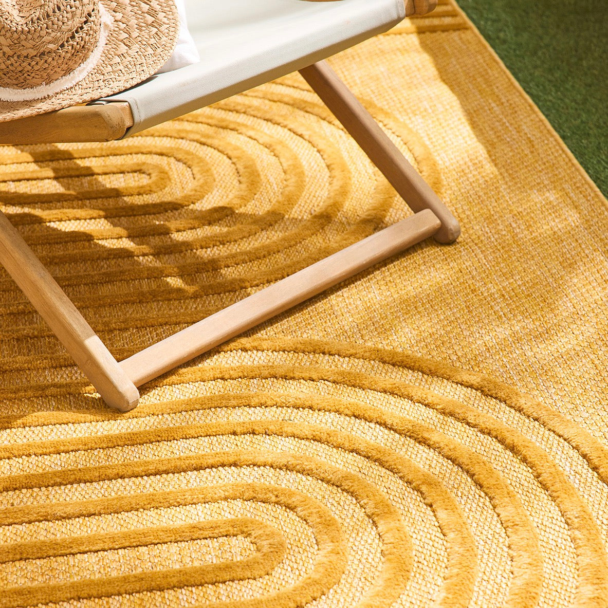 Santorini - Alfombra Interior/Exterior - Polipropileno - Amarillo
