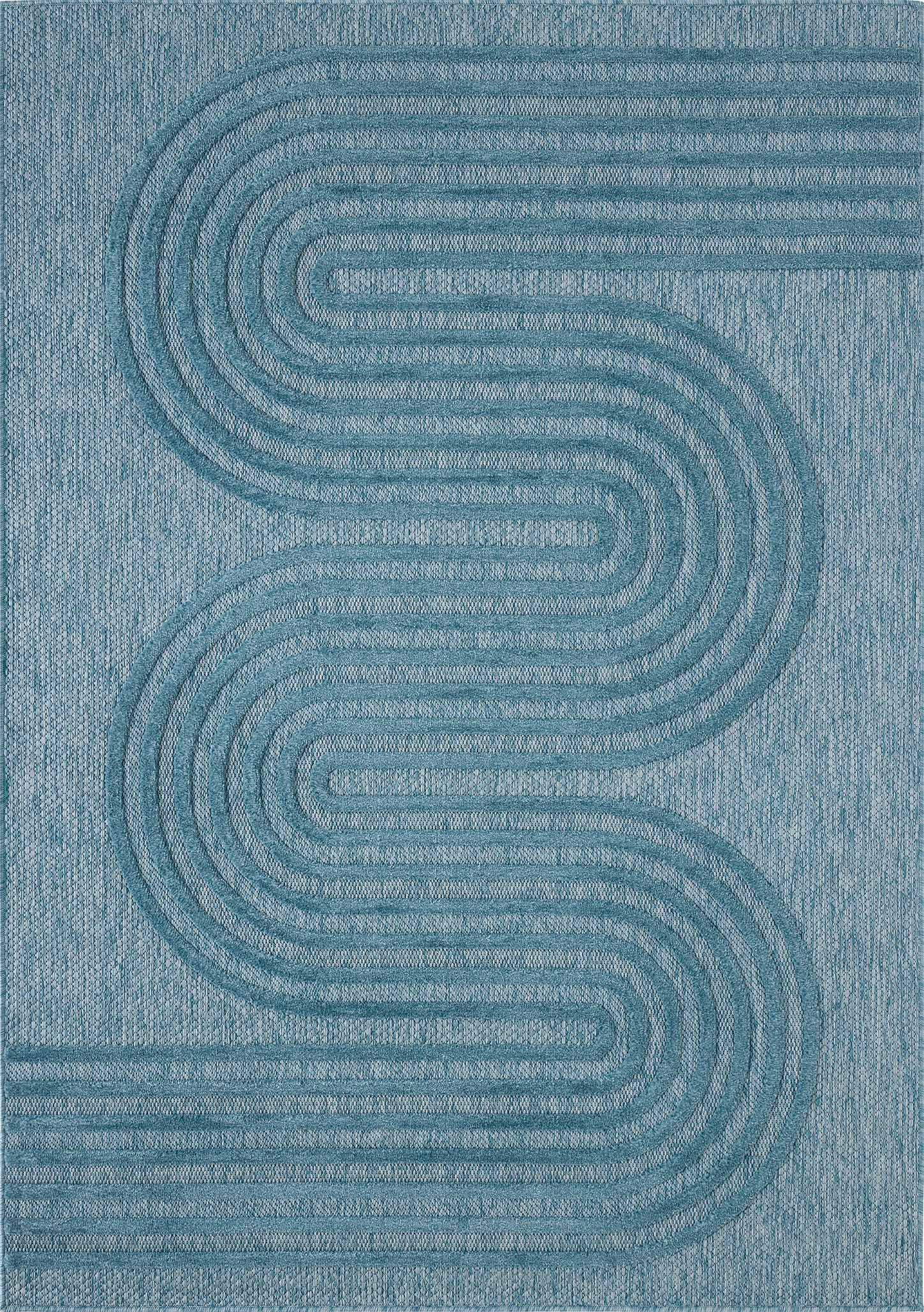Santorini - Alfombra Interior/Exterior - Polipropileno - Turquesa