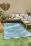 Santorini - Alfombra Interior/Exterior - Polipropileno - Turquesa