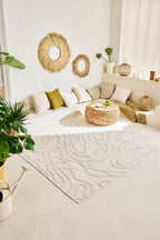 White abstract rug: SAN988BLA Nazar rugs