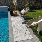 Santorini White indoor and outdoor graphic pattern rug: SAN989BLA Nazar rugs
