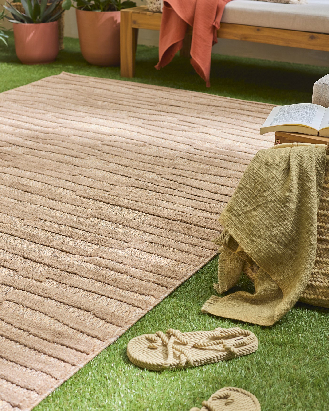 Beige patterned indoor and outdoor rugs: SAN990BEI Nazar rugs