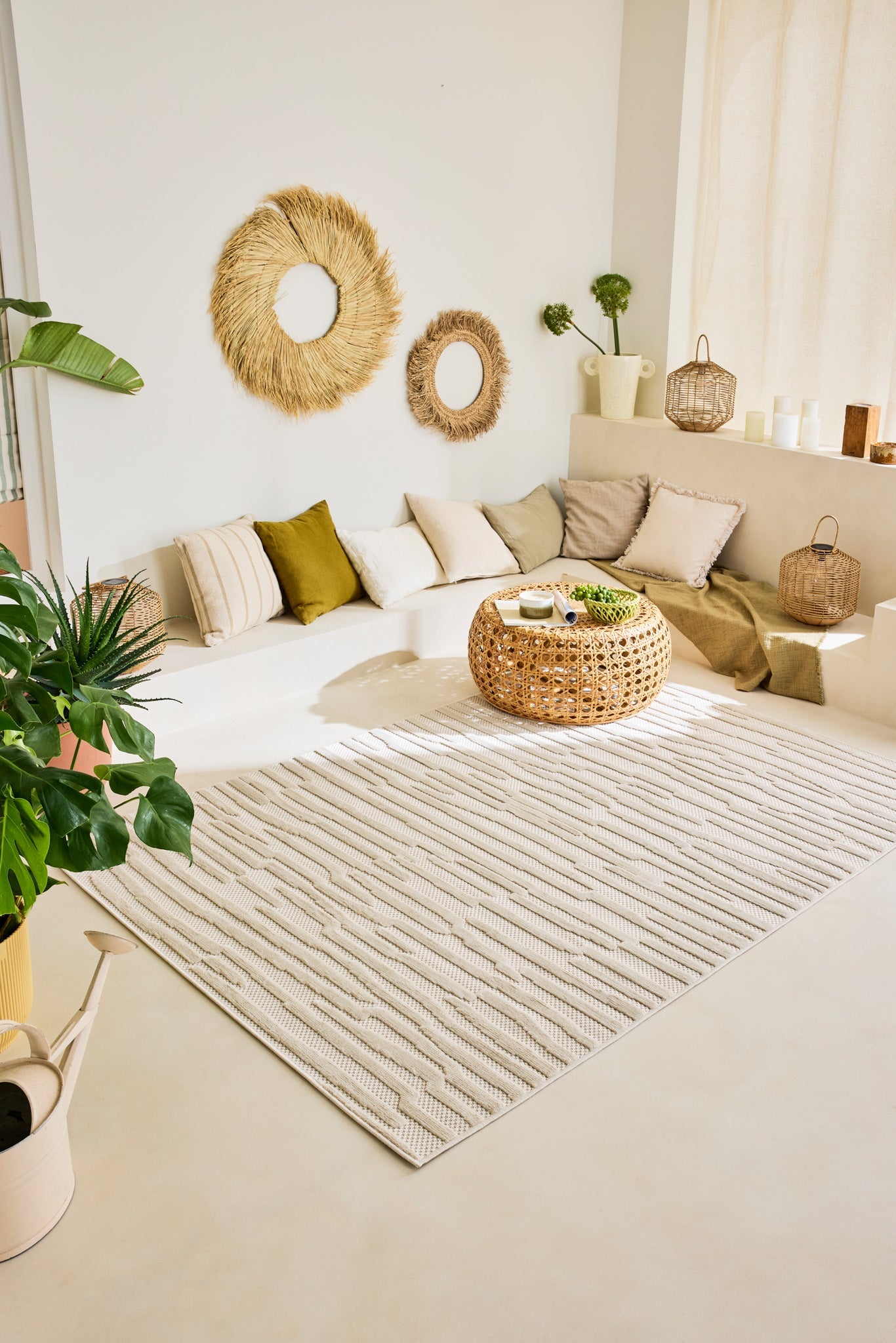 Patterned rug White: SAN990BLA Nazar rugs