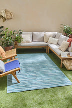 Santorini - Alfombra Interior/Exterior - Polipropileno - Turquesa