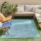 Santorini - Alfombra Interior/Exterior - Polipropileno - Turquesa