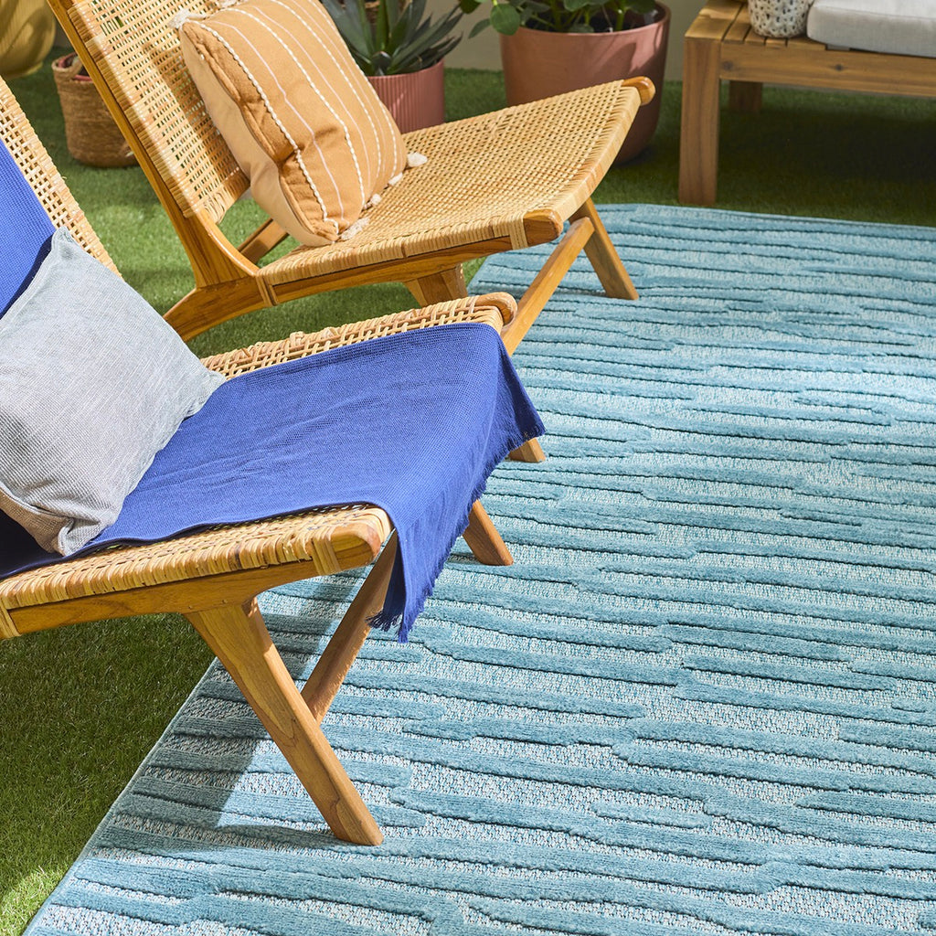 Santorini - Alfombra Interior/Exterior - Polipropileno - Turquesa