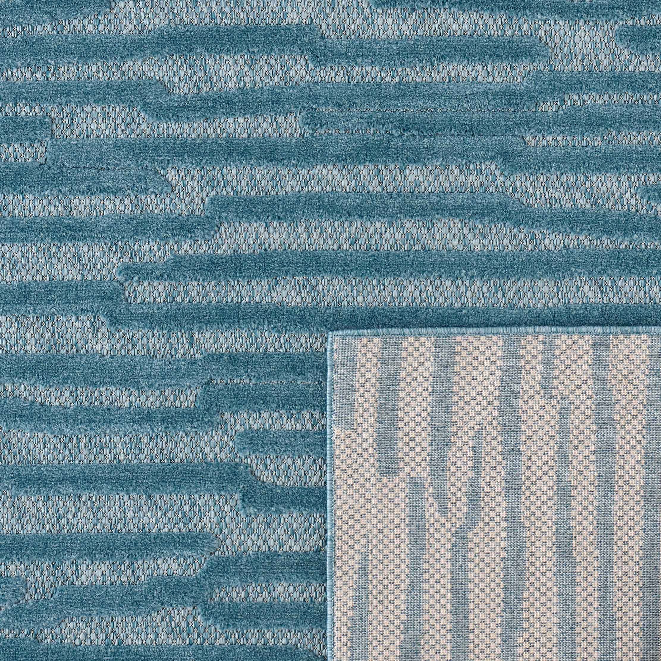Santorini - Alfombra Interior/Exterior - Polipropileno - Turquesa