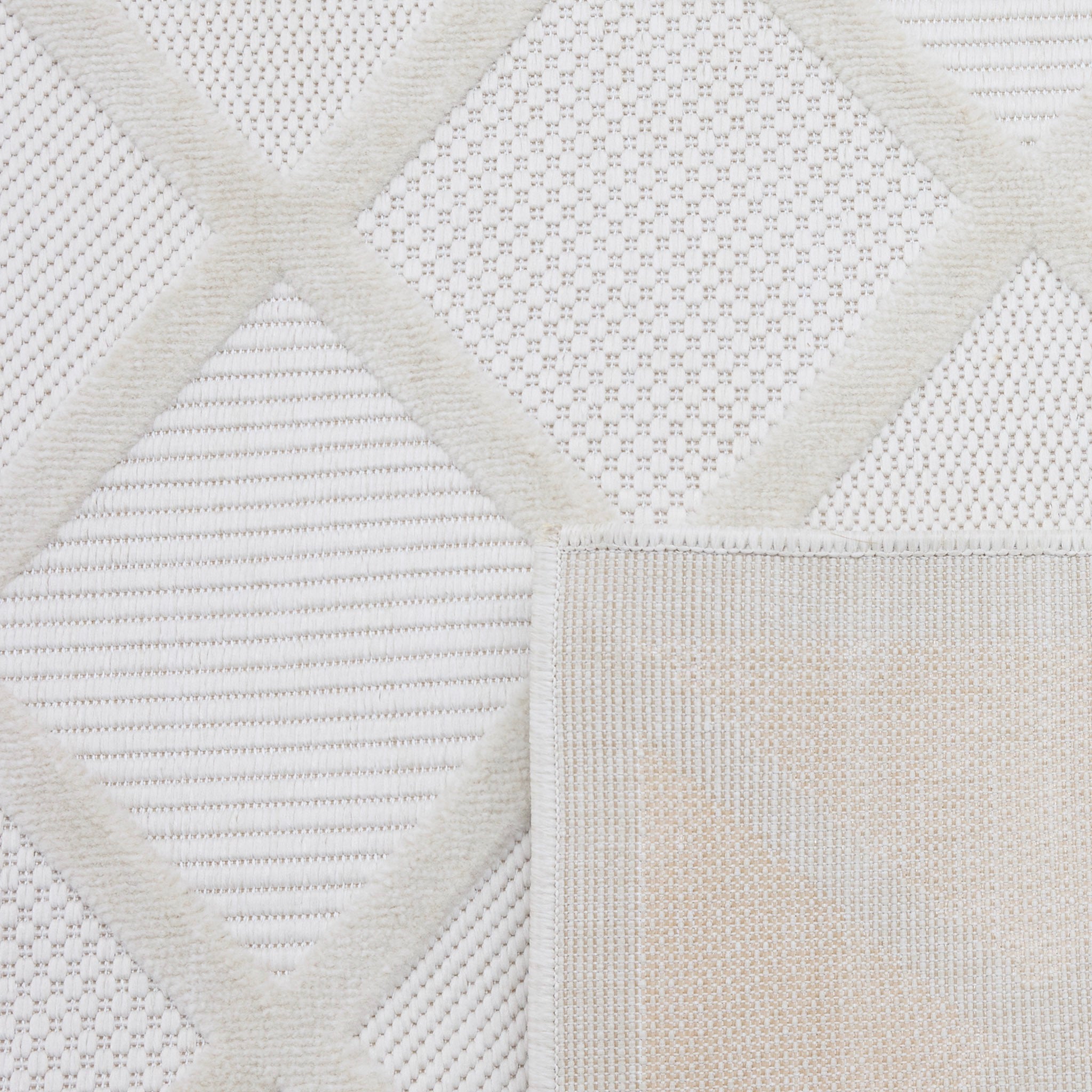 Santorini - Tapis D'Intérieur/Extérieur - Polypropylène - Blanc