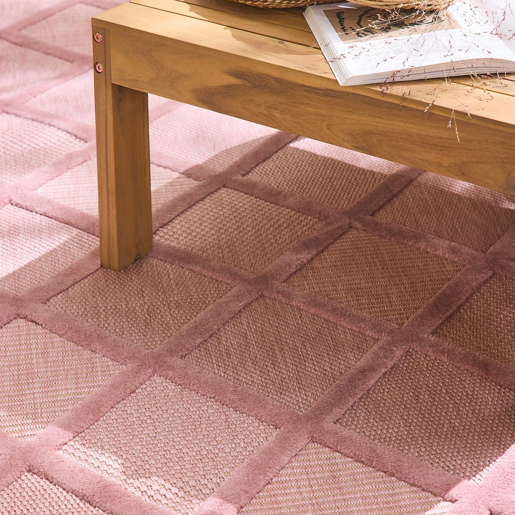Santorini - Alfombra Interior/Exterior - Polipropileno - Rosa
