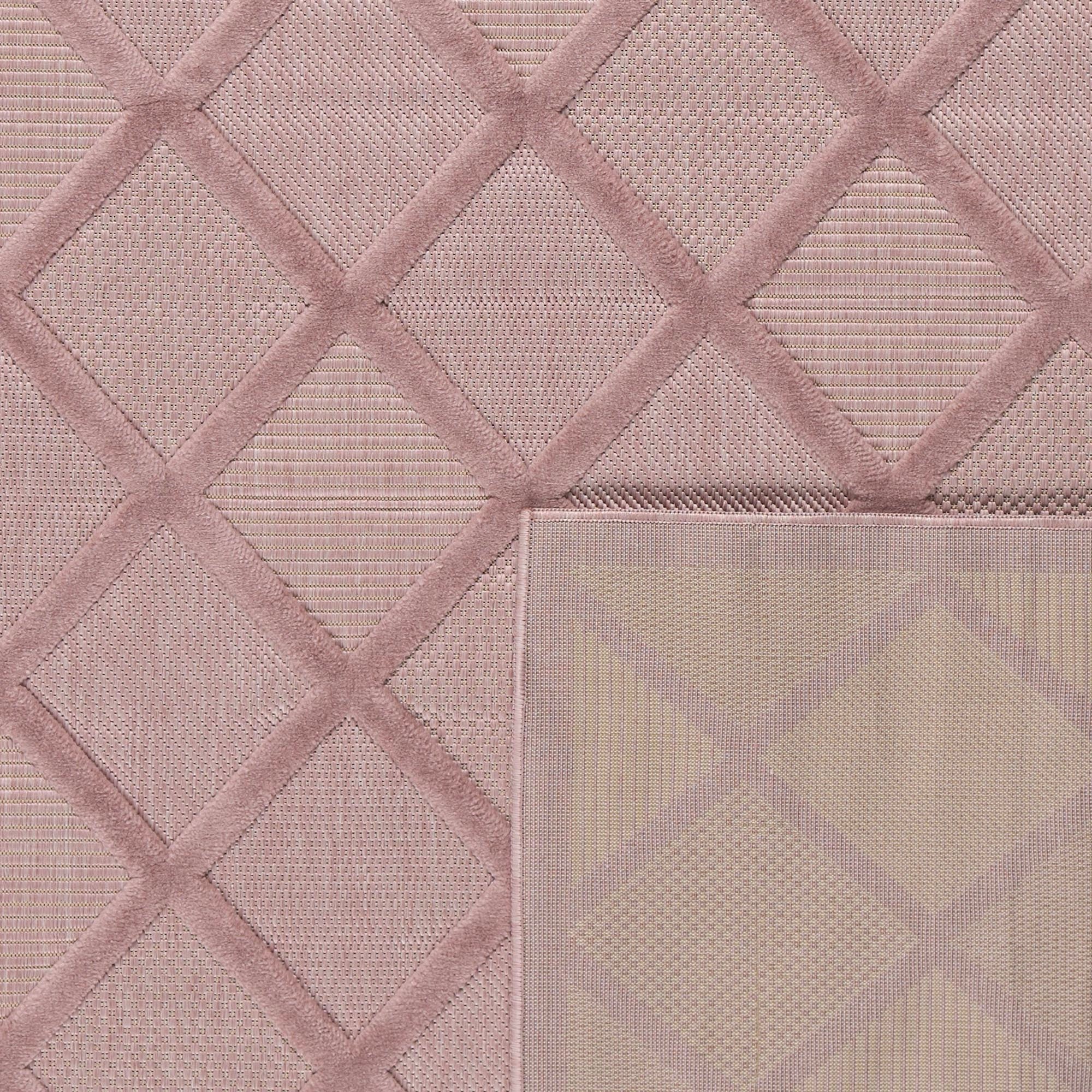 Santorini - Alfombra Interior/Exterior - Polipropileno - Rosa