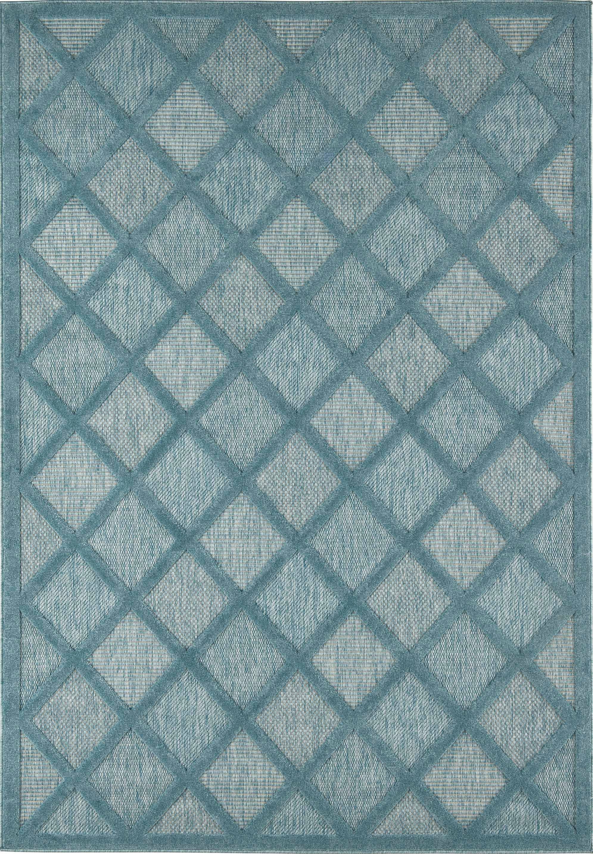 Santorini - Alfombra Interior/Exterior - Polipropileno - Turquesa