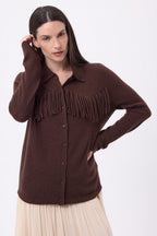 Chemise À Franges Devant Santa - Marron Chocolat - Femme