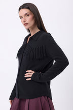 Chemise À Franges Devant Santa - Noir - Femme