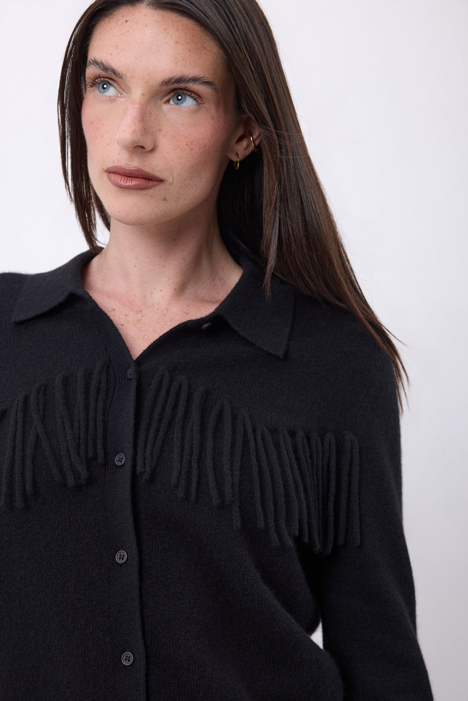 Chemise À Franges Devant Santa - Noir - Femme