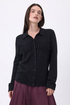 Chemise À Franges Devant Santa - Noir - Femme