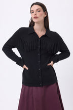 Chemise À Franges Devant Santa - Noir - Femme