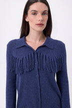 Chemise À Franges Devant Santa - Bleu Indigo - Femme