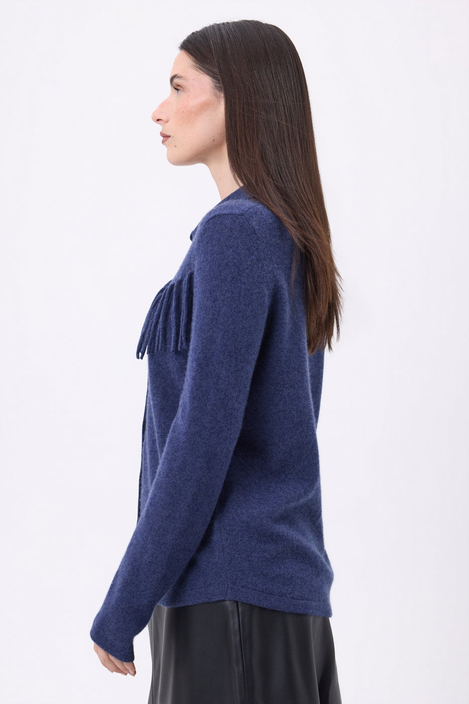 Chemise À Franges Devant Santa - Bleu Indigo - Femme