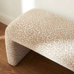 Saran - Bänk - Leopardtyg - Beige