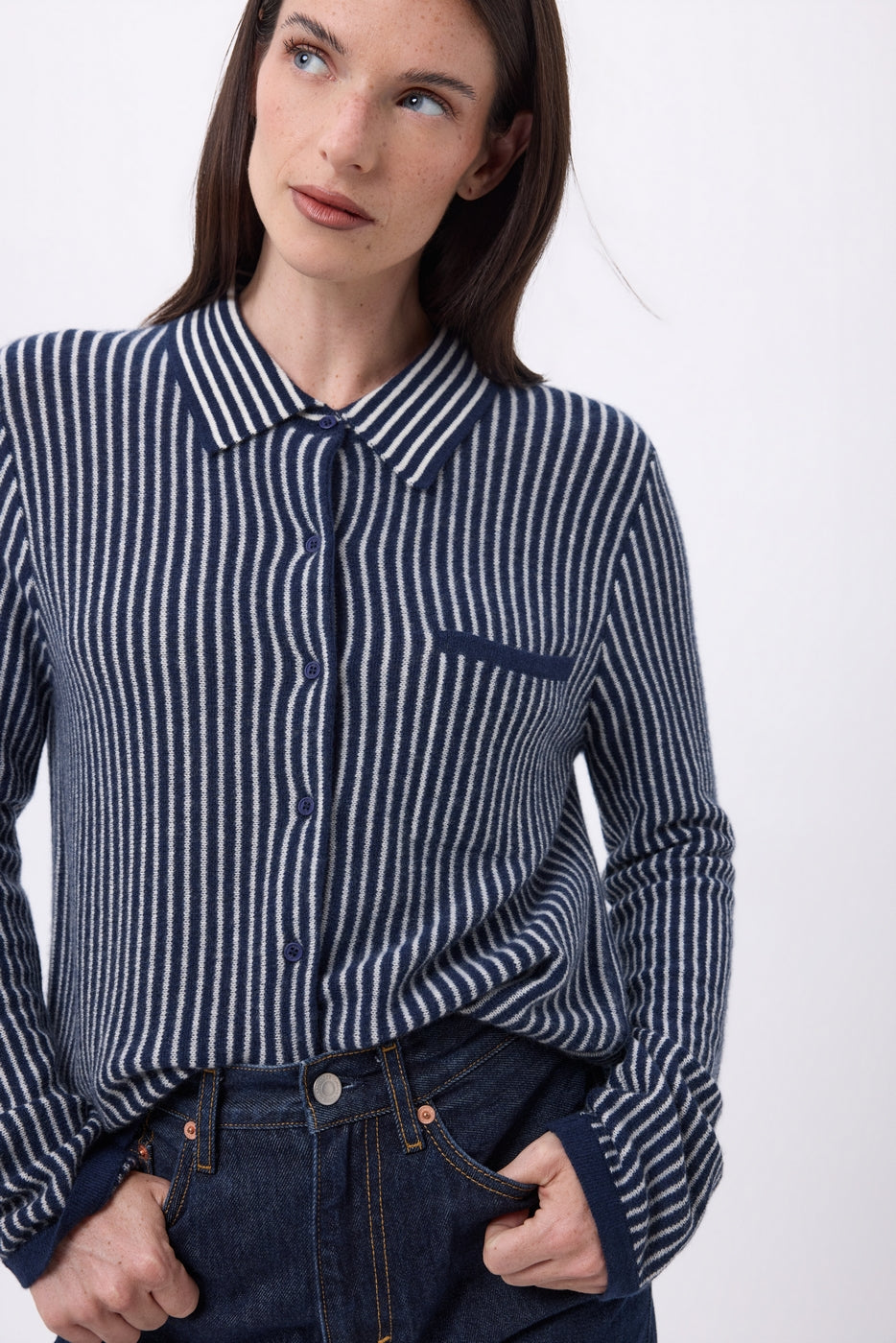 Chemise À Rayure Sassy - Bleu Marine Blanc - Femme