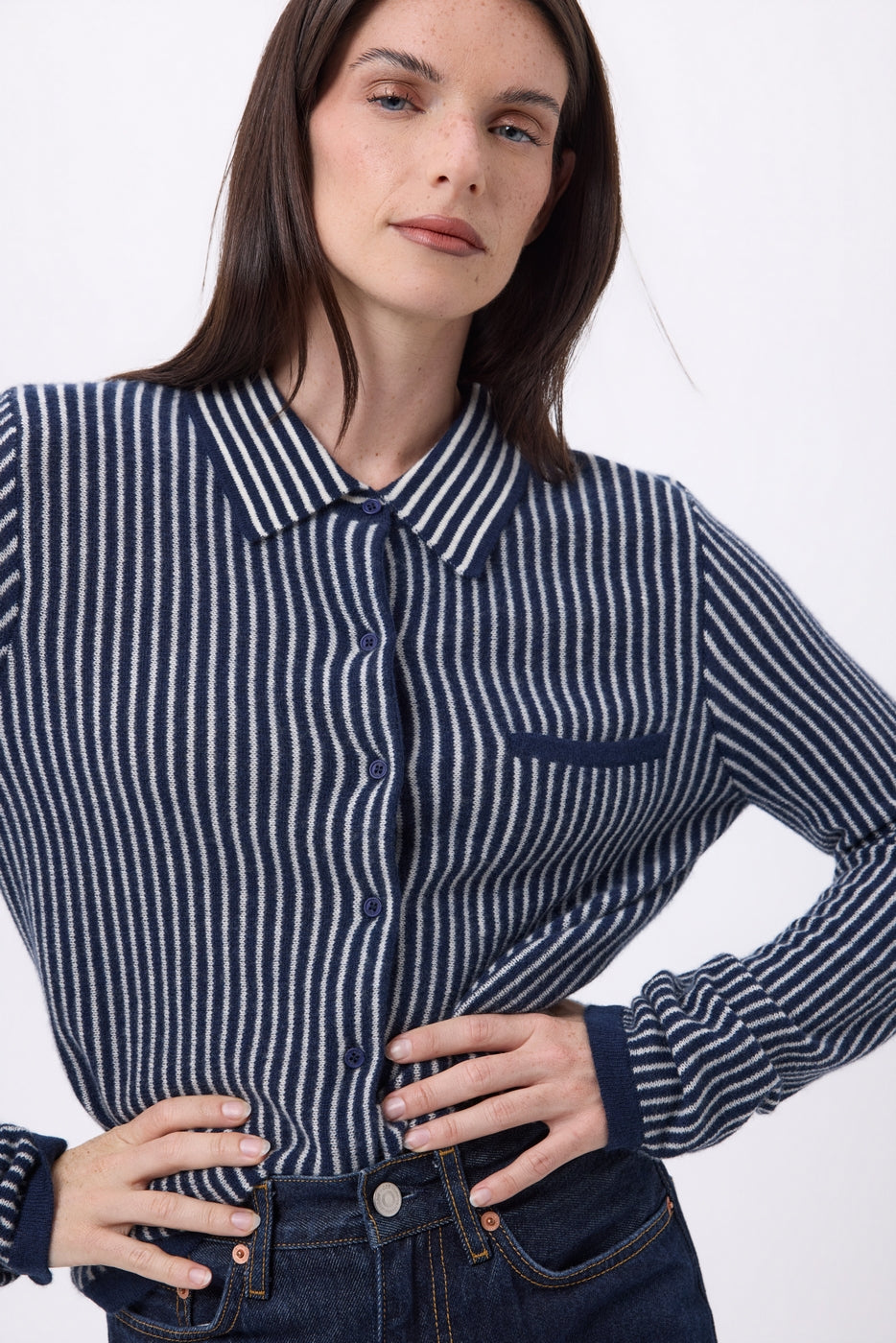 Chemise À Rayure Sassy - Bleu Marine Blanc - Femme