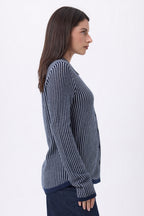 Chemise À Rayure Sassy - Bleu Marine Blanc - Femme