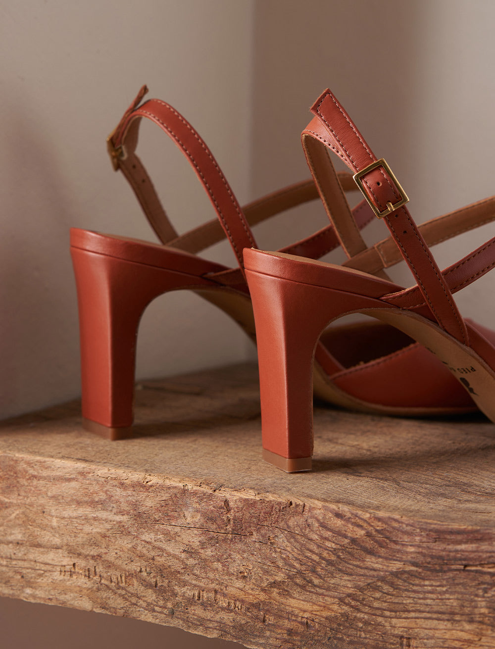 Sandales À Talon Amalia - Cognac - Femme