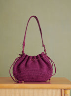 Sac Sauline Raphia - Fushia