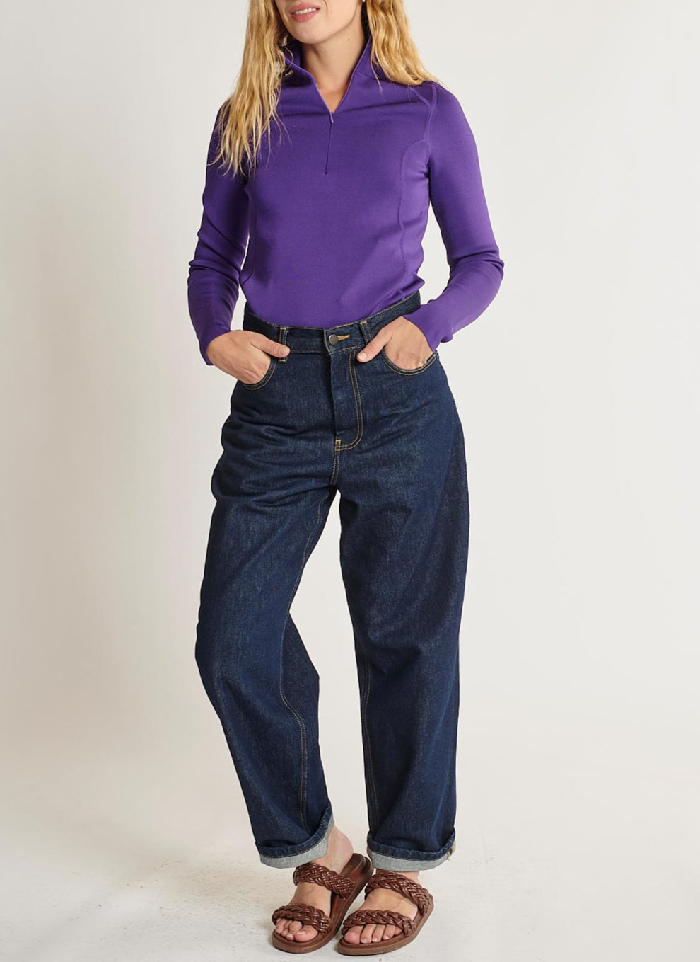 Long-Sleeve Pullover - Dark Purple - Women