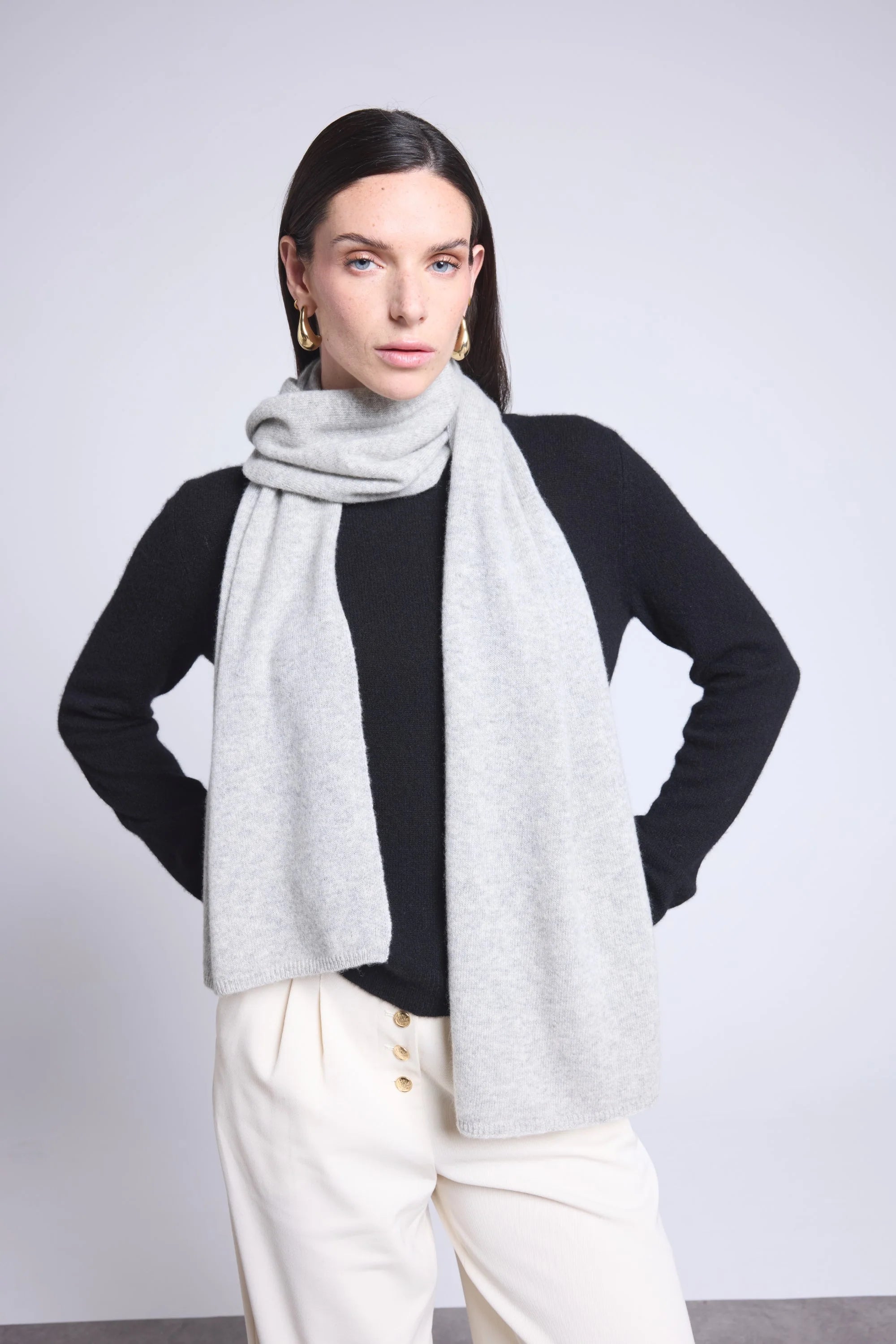 Bufanda Estola Unisex Scarf - Gris Claro - Mixto