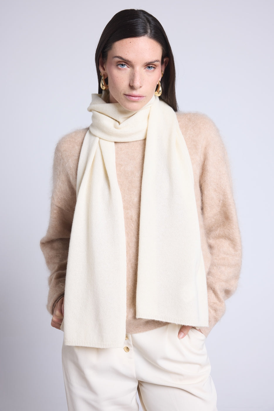Bufanda Estola Unisex Scarf en Cachemira - Blanco - Mixto