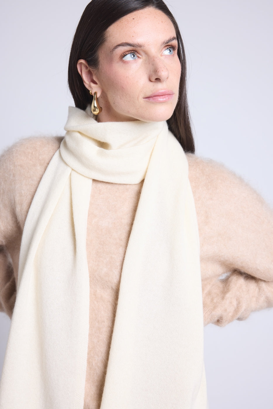 Bufanda Estola Unisex Scarf en Cachemira - Blanco - Mixto
