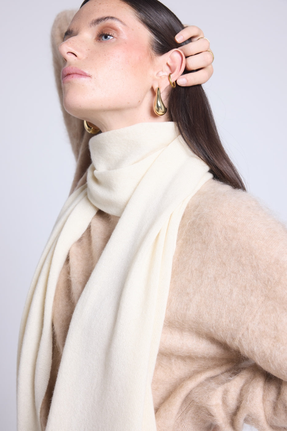 Bufanda Estola Unisex Scarf en Cachemira - Blanco - Mixto