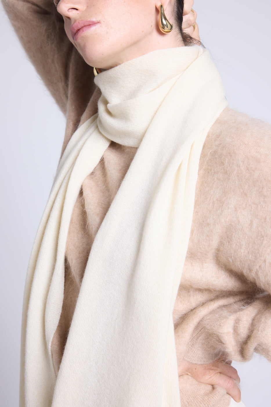 Bufanda Estola Unisex Scarf en Cachemira - Blanco - Mixto