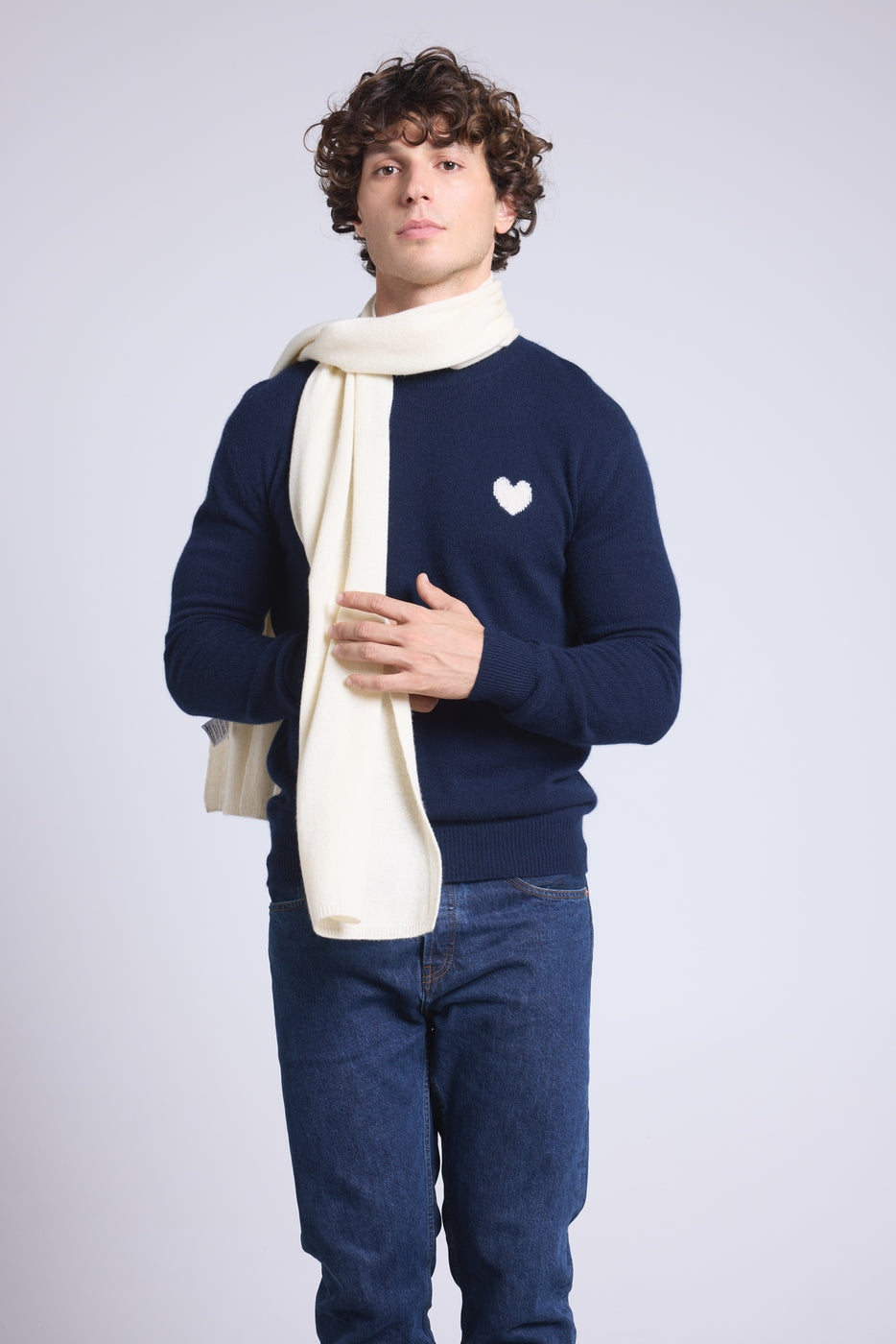 Bufanda Estola Unisex Scarf en Cachemira - Blanco - Mixto