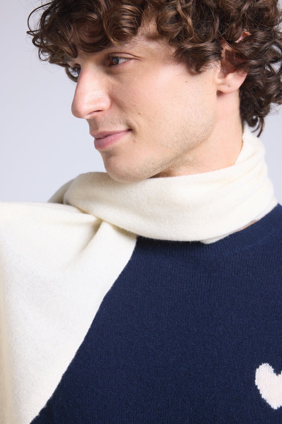 Bufanda Estola Unisex Scarf en Cachemira - Blanco - Mixto